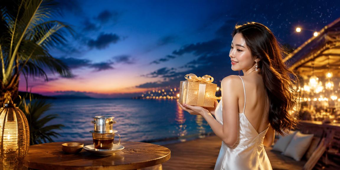 Người chơi tại Phú Quốc xem thông tin tiền thưởng casino trong quán cà phê